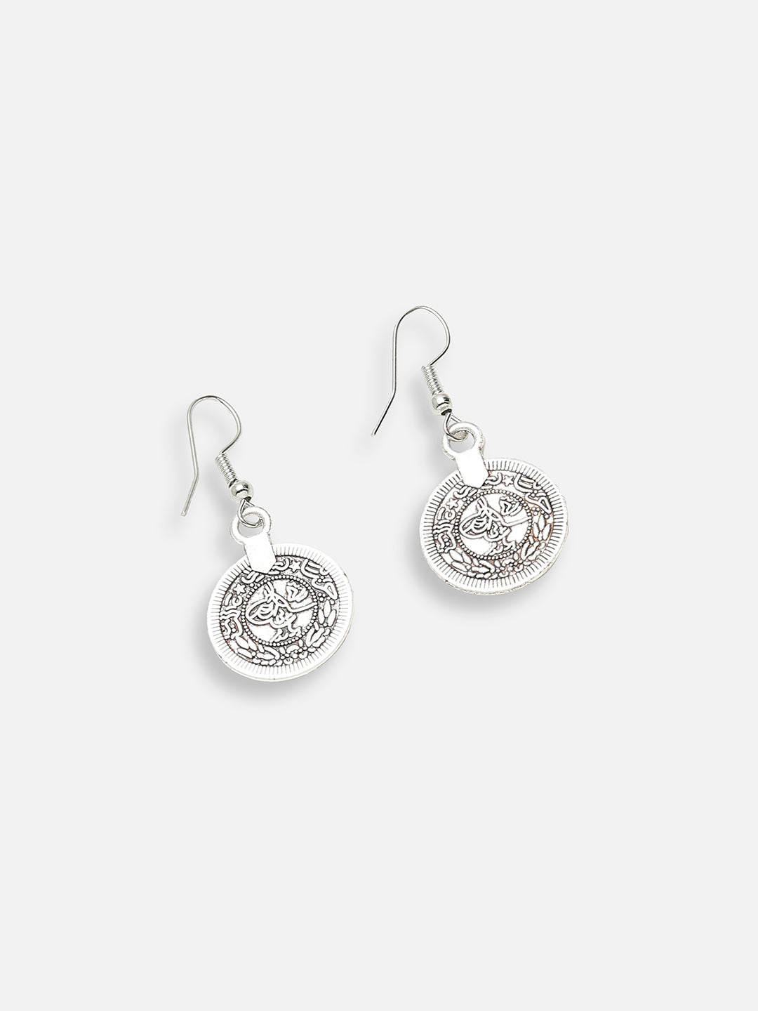 SILVER PLATED DESIGNER STONE NECKLACE AND EARRING SET