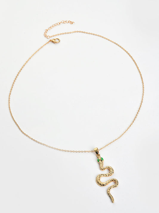 GOLD PLATED SNAKE SHAPED NECKLACE