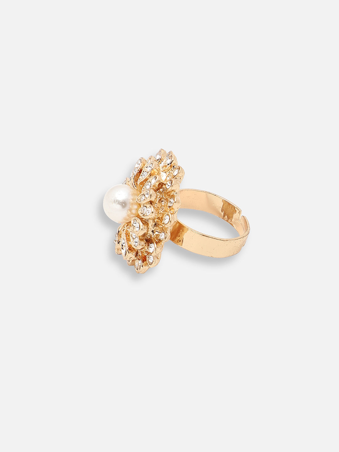 GOLD PLATED PARTY DESIGNER STONE RING FOR WOMEN