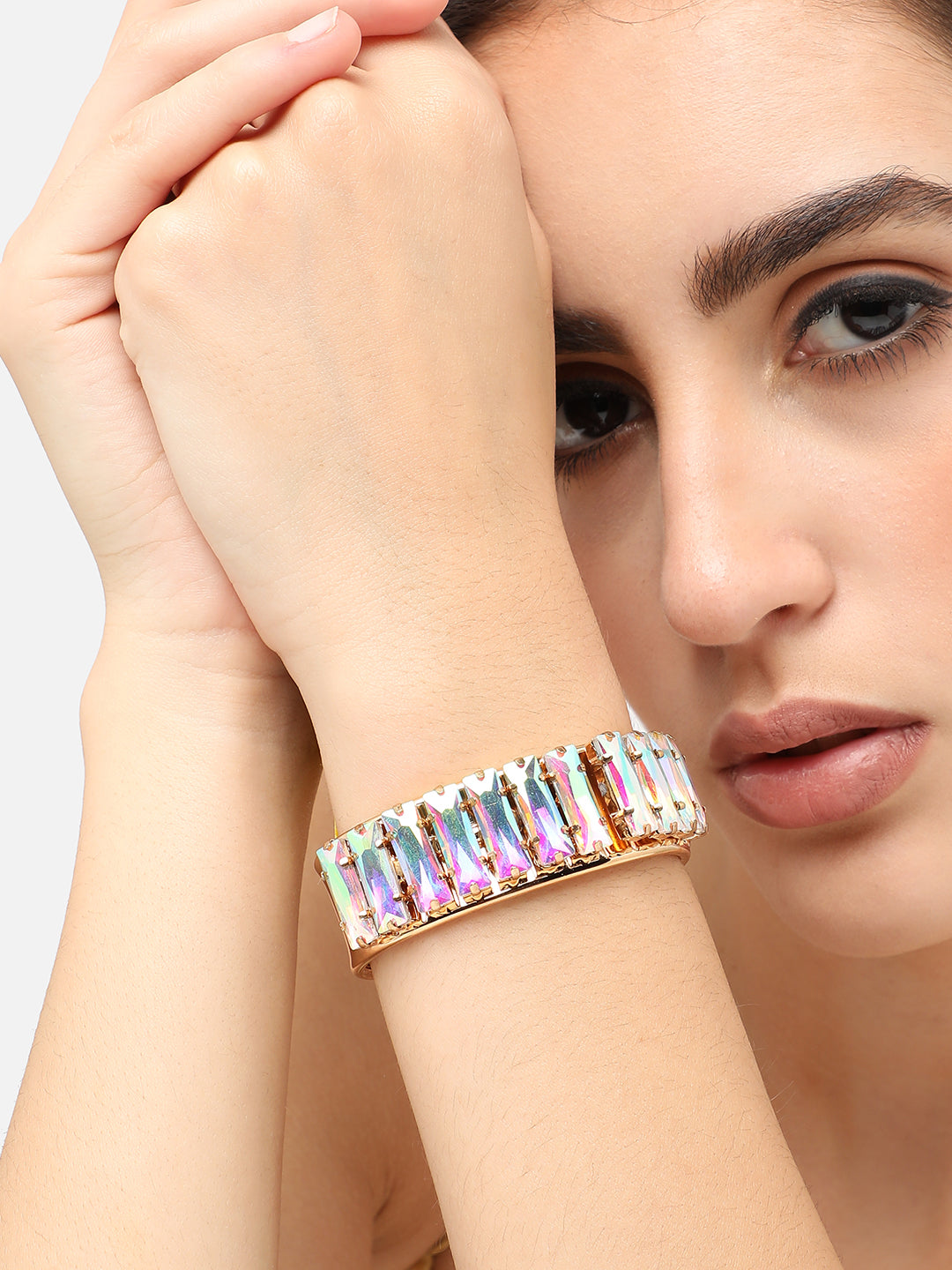 Silver Plated Party Designer Stone Bracelet For Women