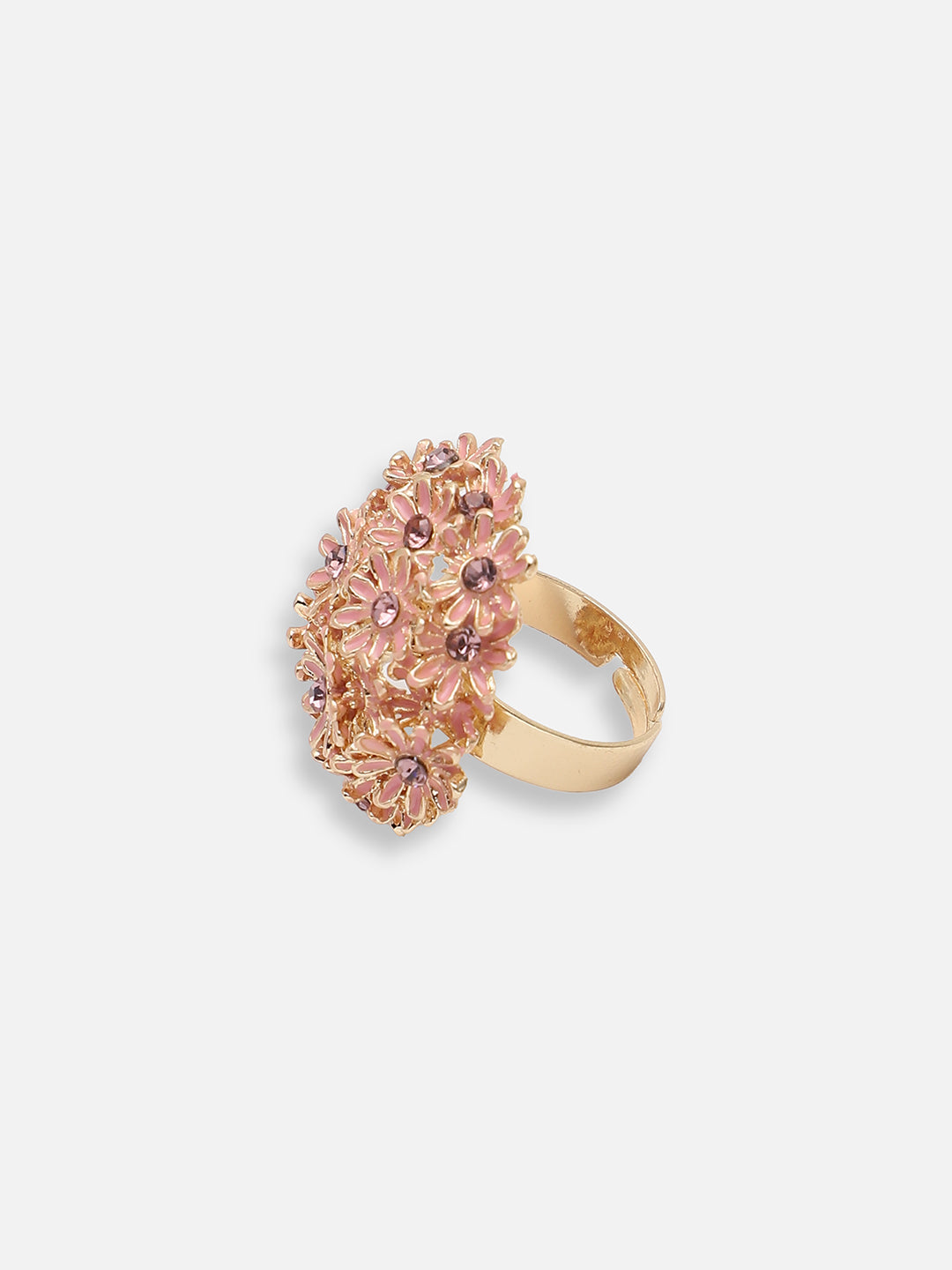 GOLD PLATED PARTY DESIGNER STONE RING FOR WOMEN