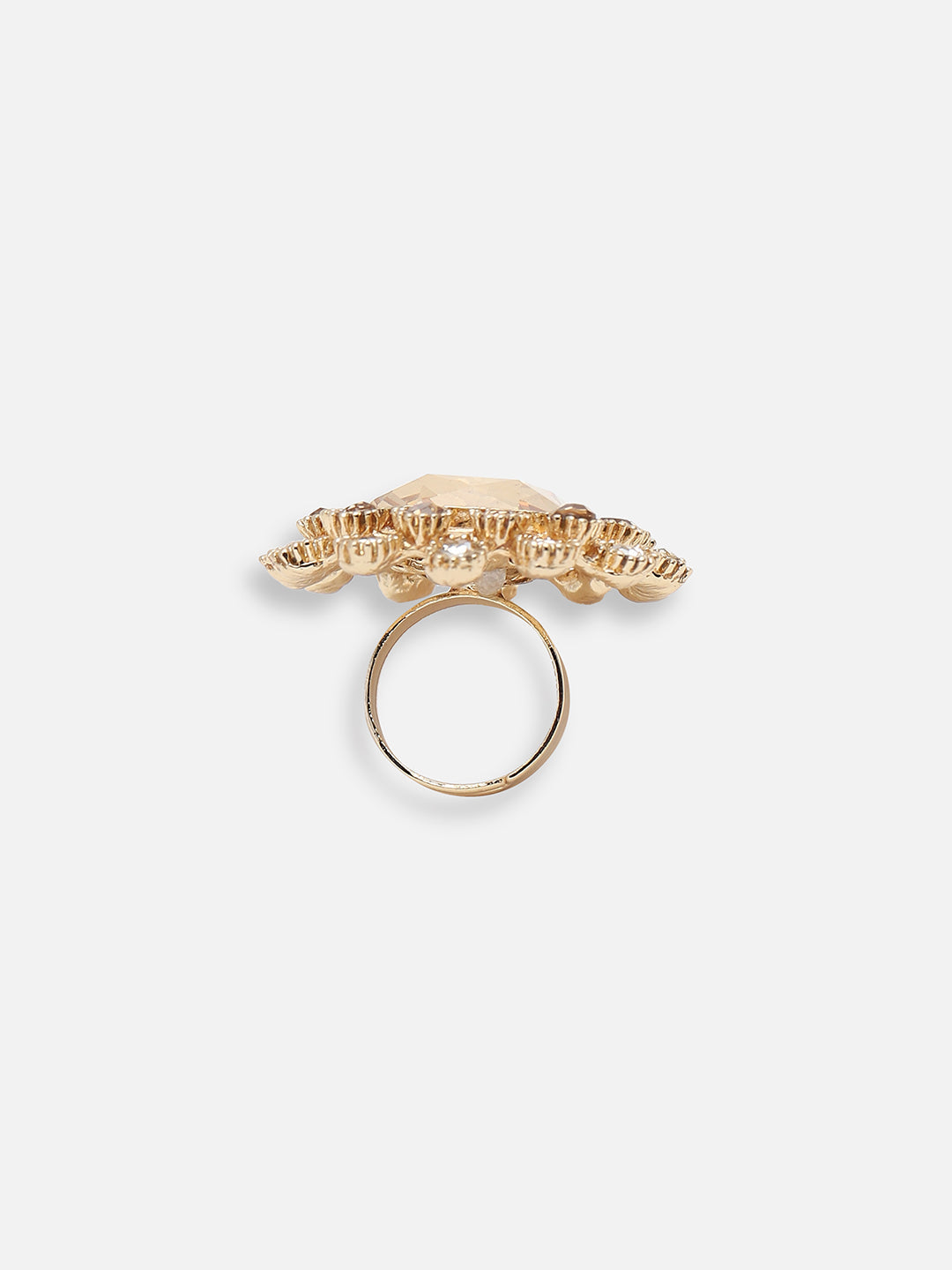 GOLD PLATED PARTY DESIGNER STONE RING FOR WOMEN