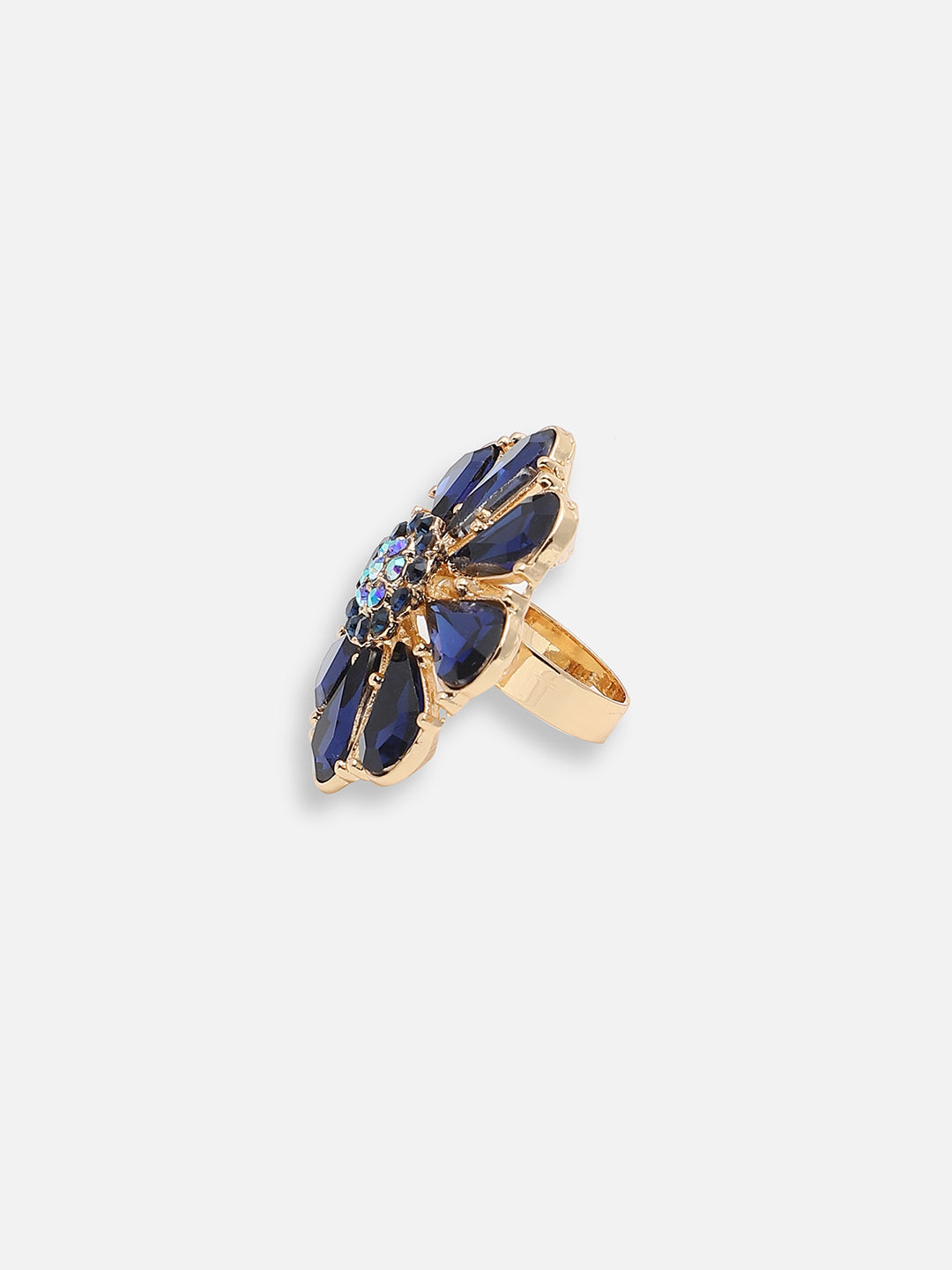 GOLD PLATED PARTY DESIGNER STONE RING FOR WOMEN