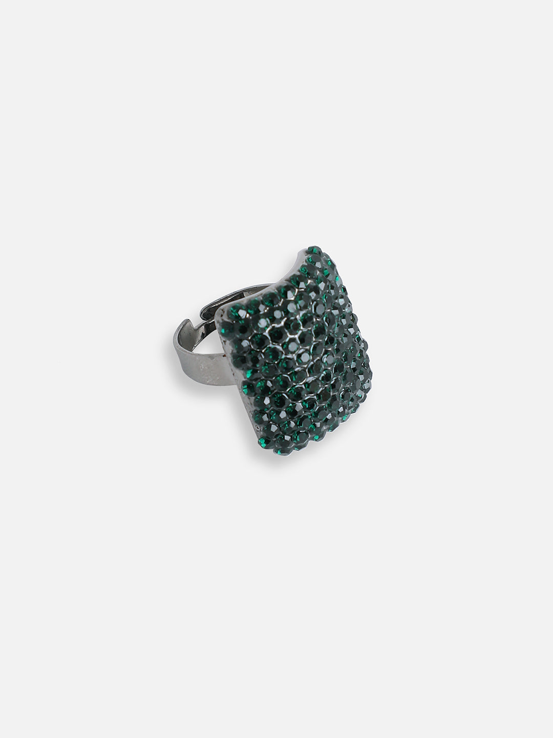 SILVER PLATED PARTY DESIGNER STONE RING FOR WOMEN