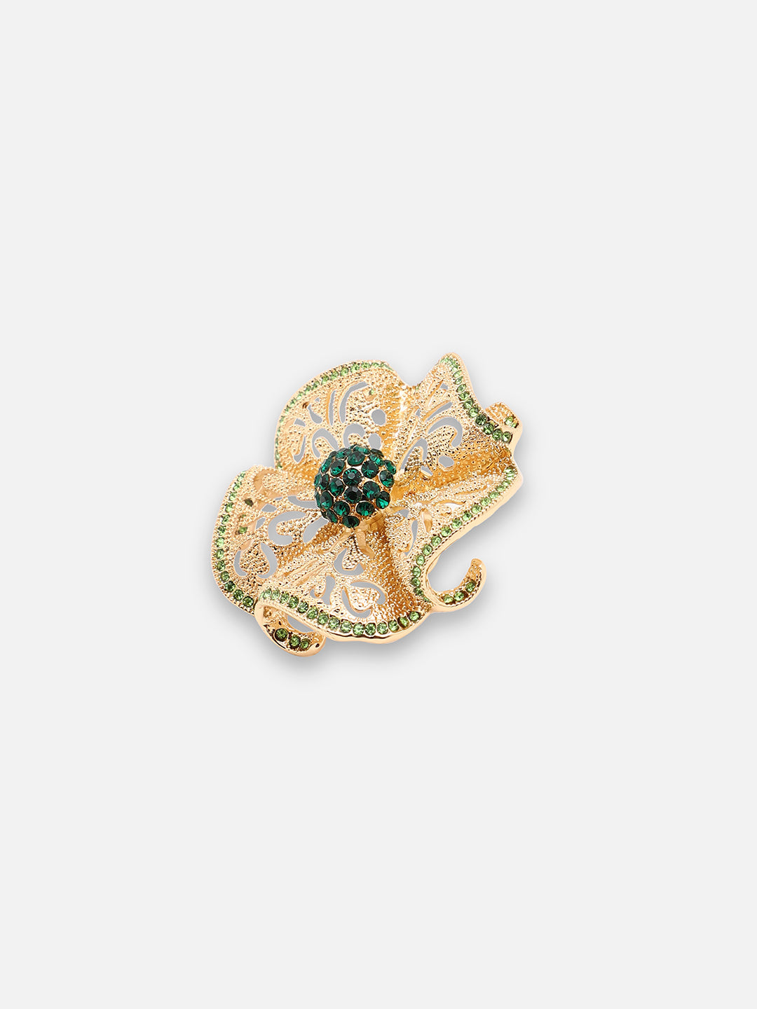 GOLD PLATED PARTY DESIGNER STONE RING FOR WOMEN