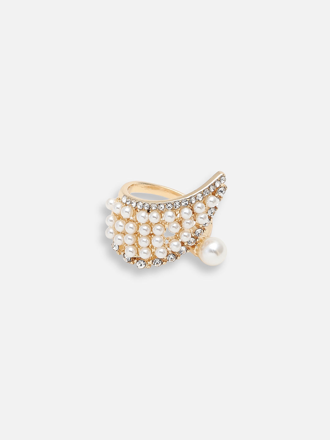 GOLD PLATED PARTY DESIGNER STONE RING FOR WOMEN