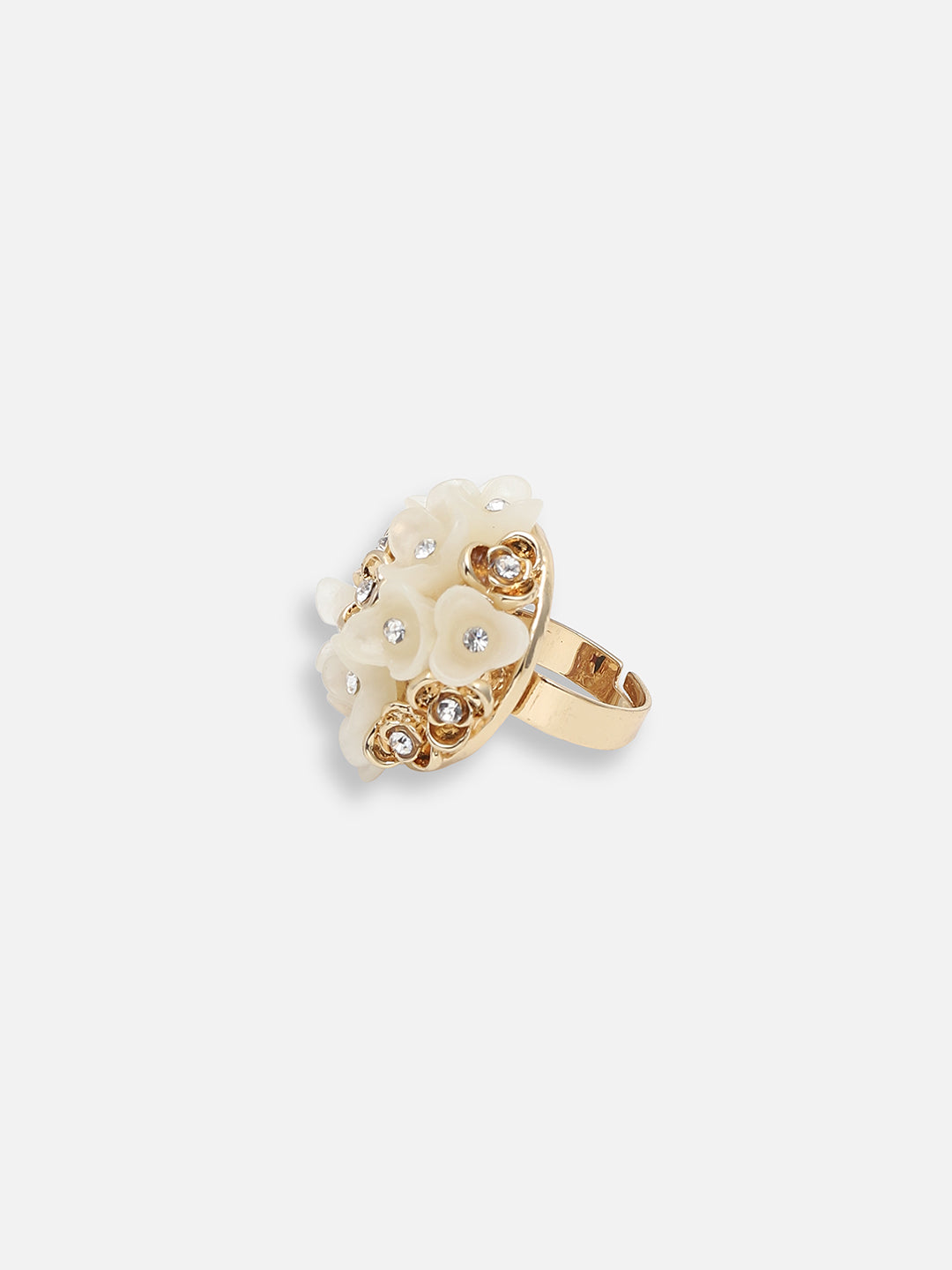 GOLD PLATED PARTY DESIGNER STONE RING FOR WOMEN