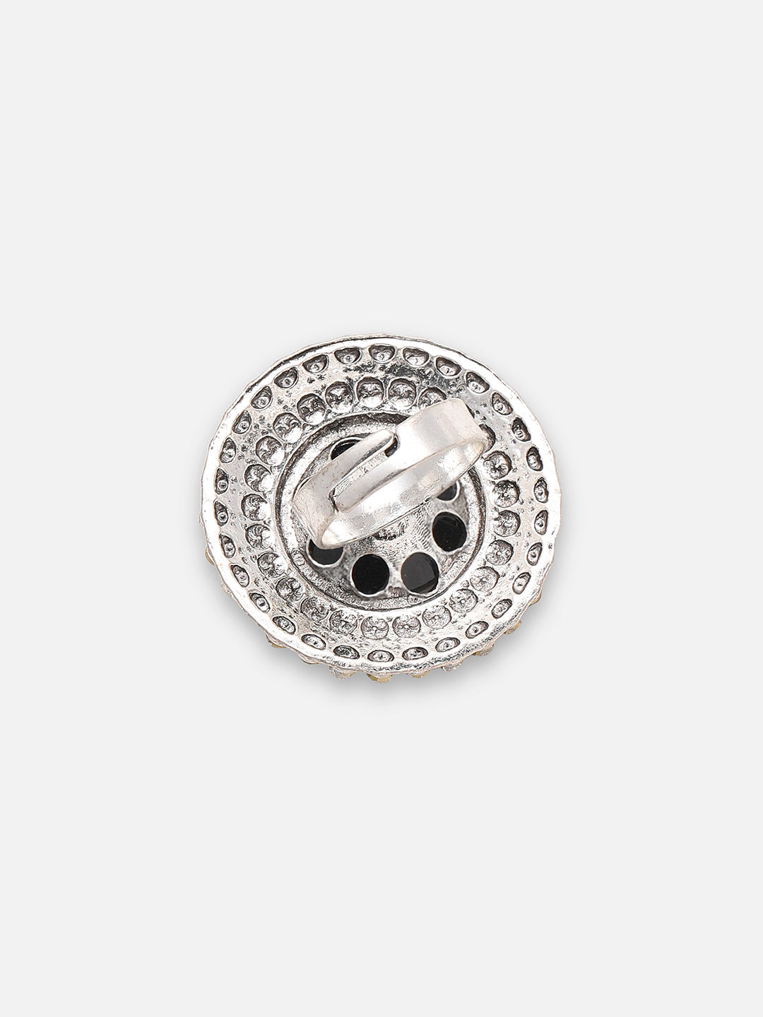 SILVER PLATED PARTY DESIGNER STONE RING FOR WOMEN