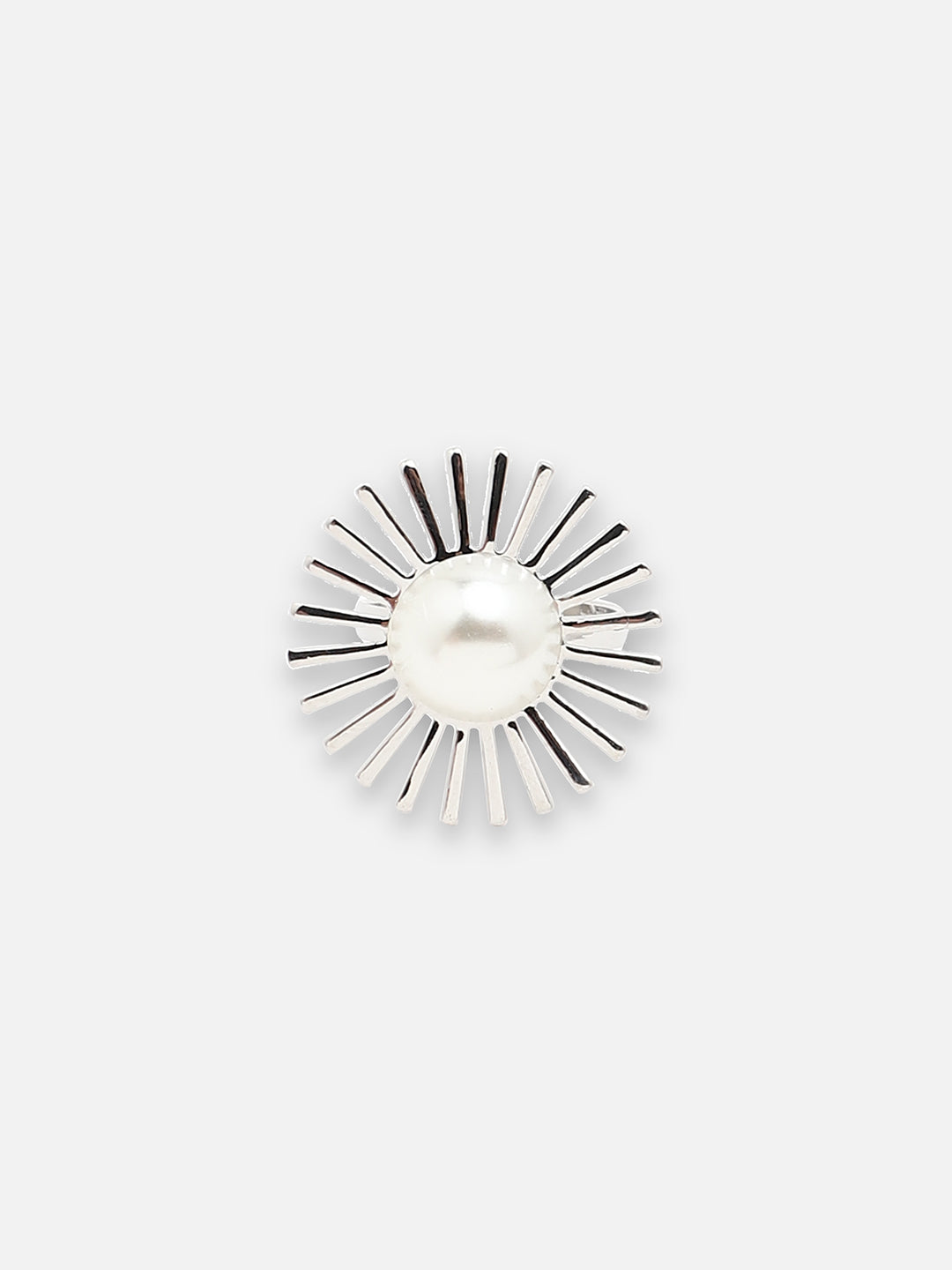 SILVER PLATED PARTY DESIGNER STONE RING FOR WOMEN