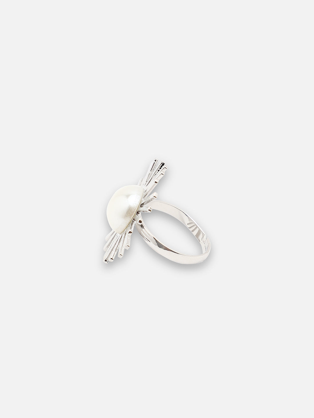 SILVER PLATED PARTY DESIGNER STONE RING FOR WOMEN