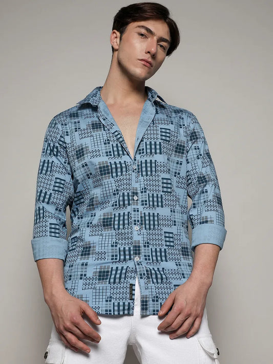 Arygle Checkered Block Shirt