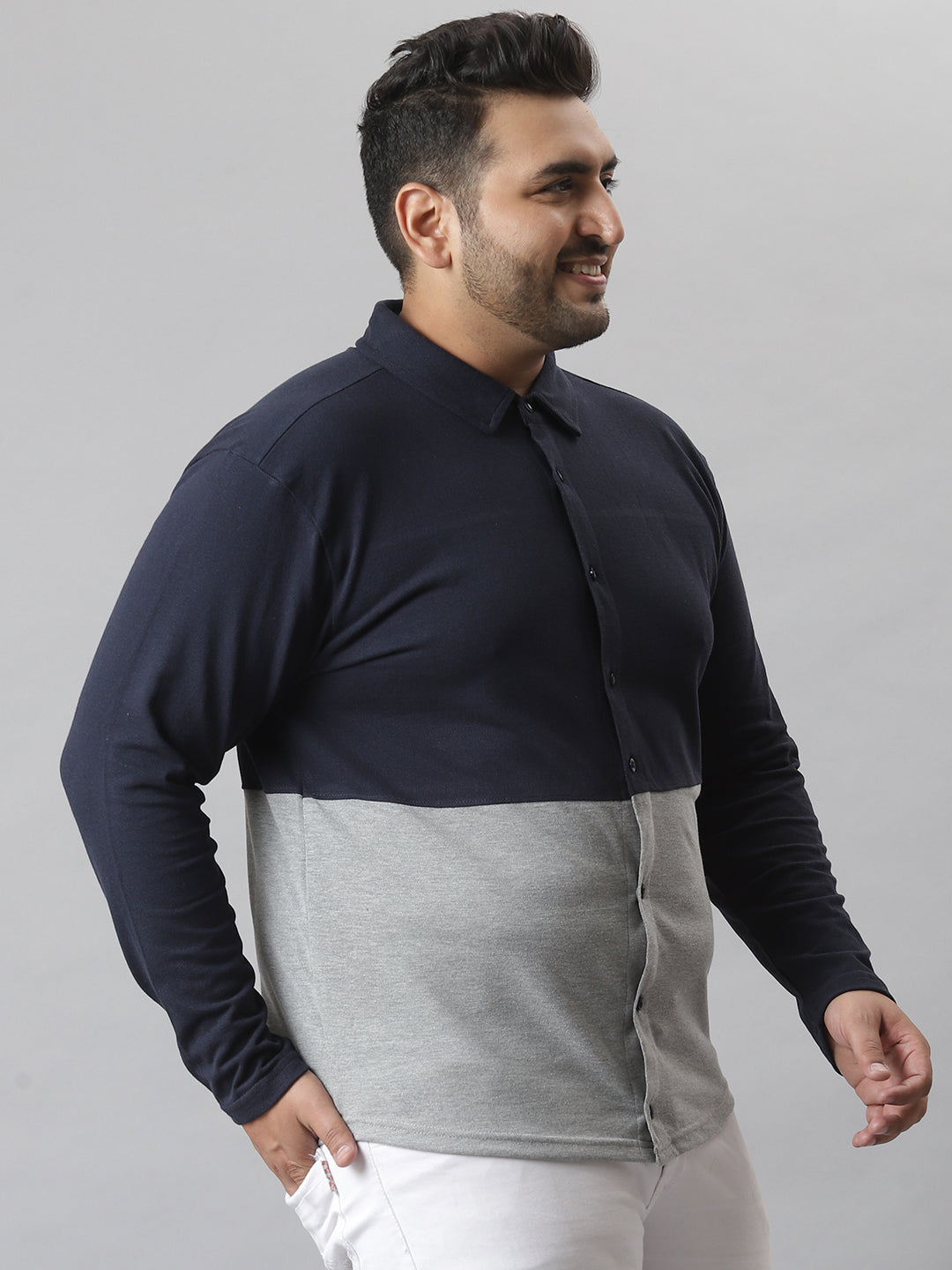 COLORBLOCKED FULL SLEEVE CASUAL SHIRT