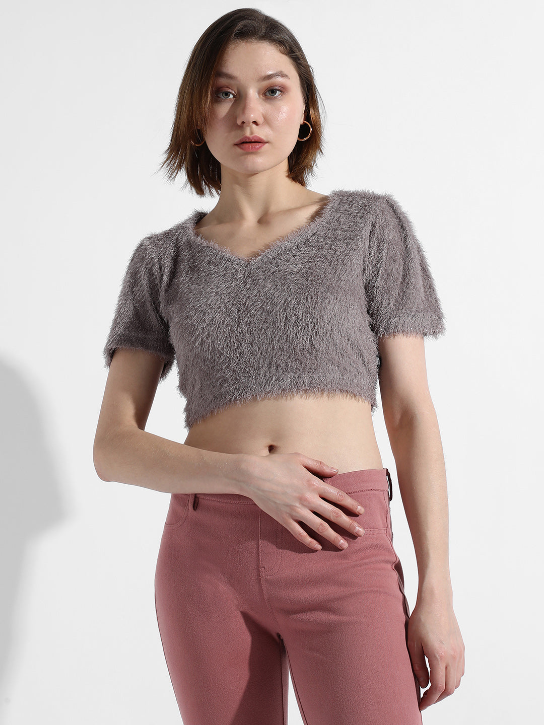 GREY TEXTURED TOP