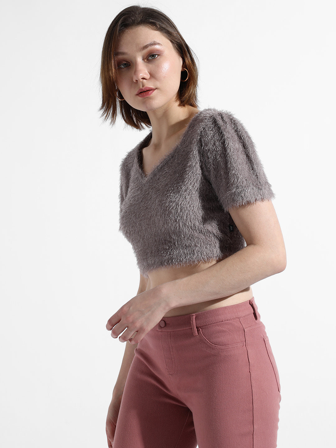 GREY TEXTURED TOP