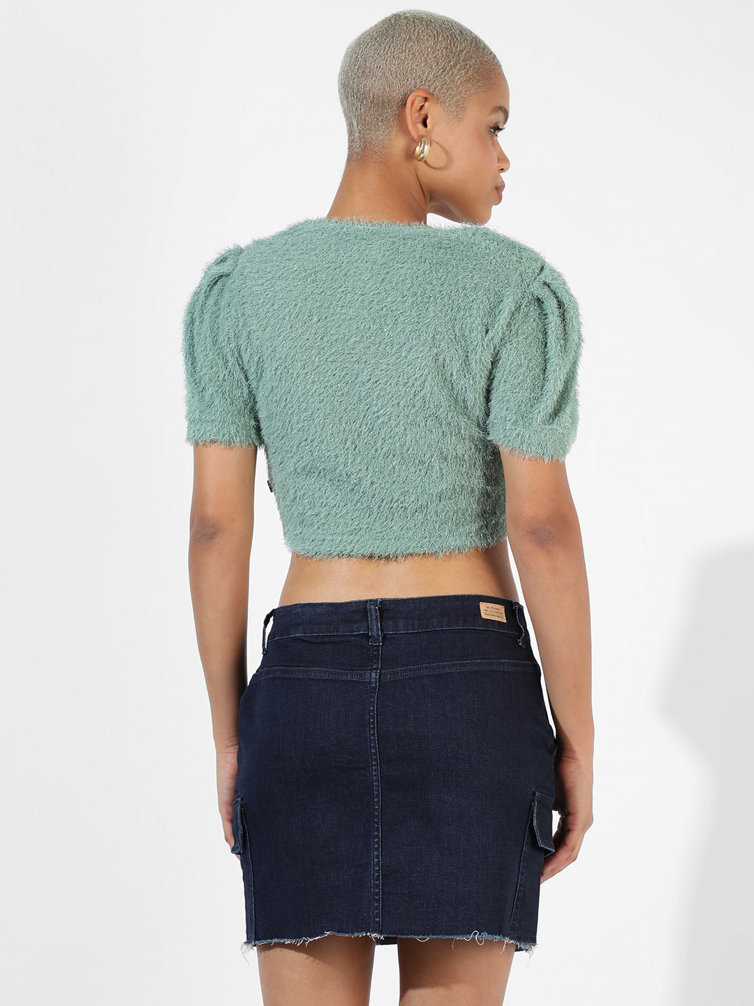SAGE GREEN TEXTURED TOP