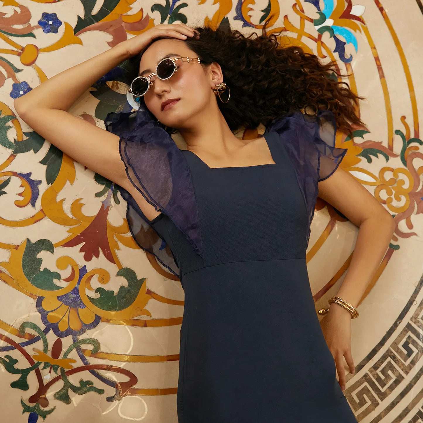 SOLID NAVY BLUE DRESS