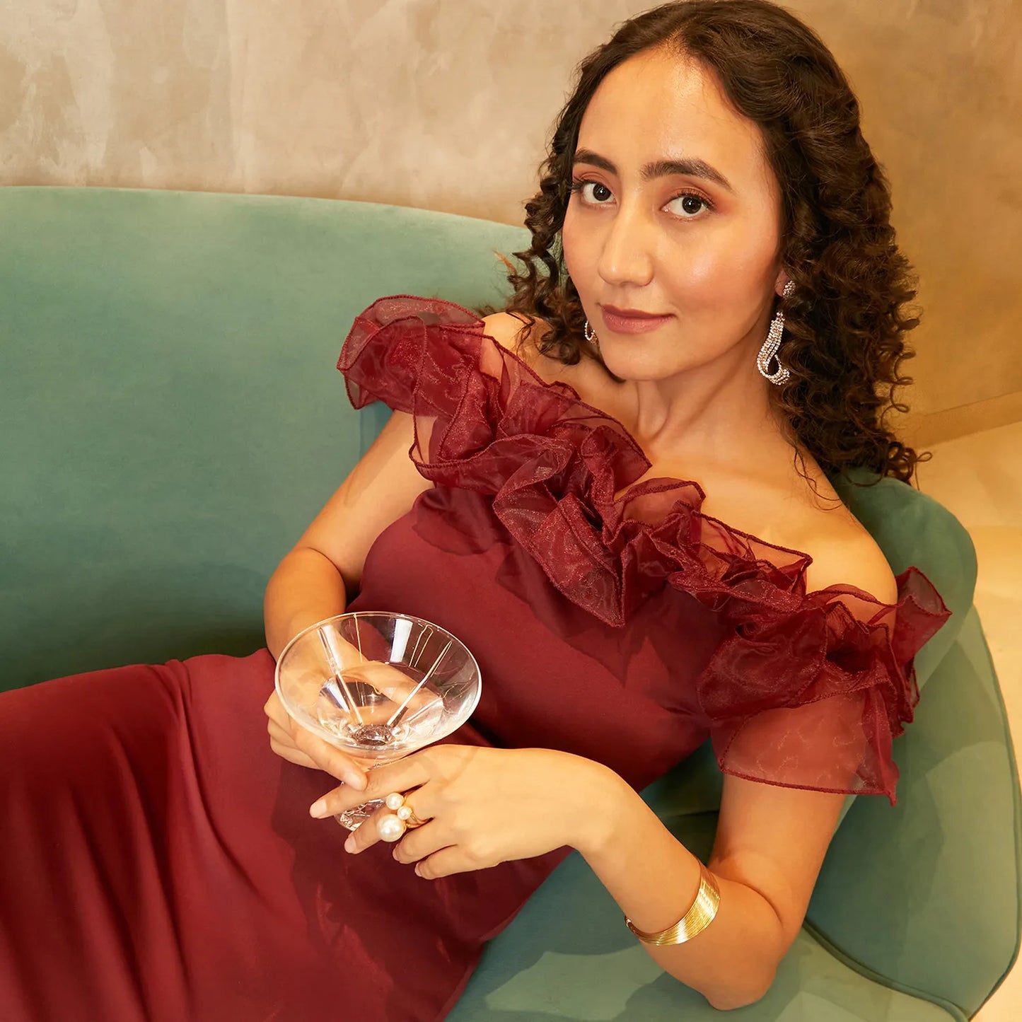 SOLID MAROON DRESS