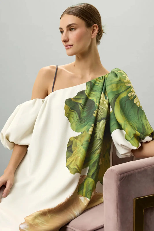 Floral Abstract Print Maxi Gown De Novoo