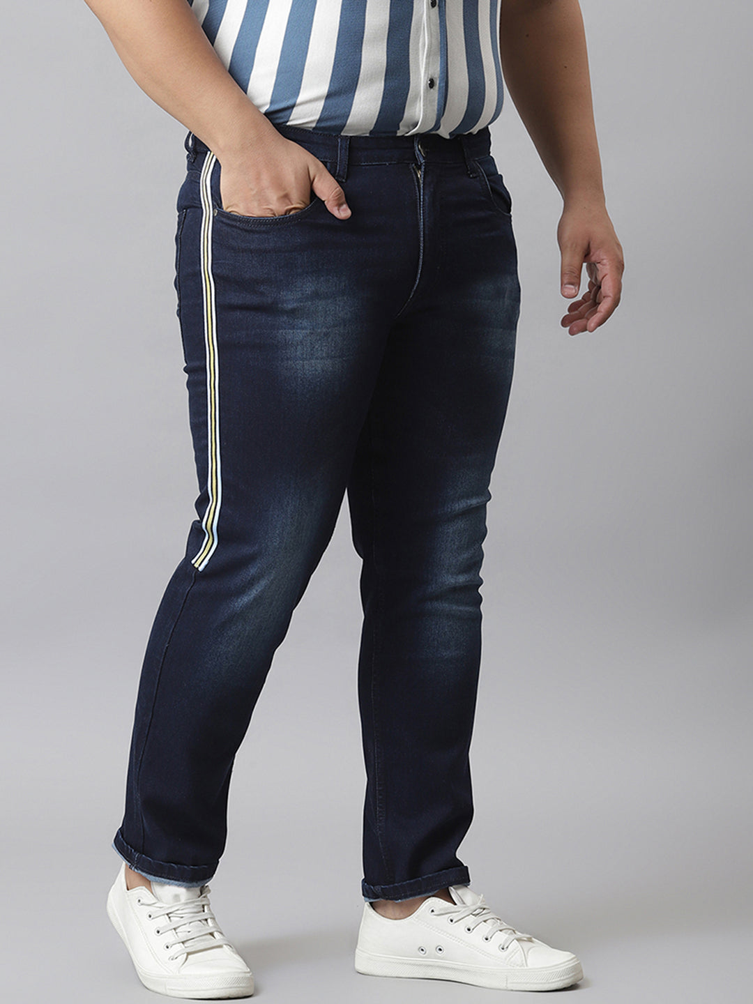 STRIPED STYLISH CASUAL DENIM JEANS