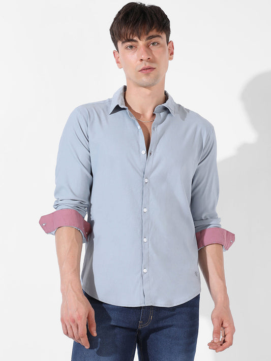 Blue Button Down Casual Shirt