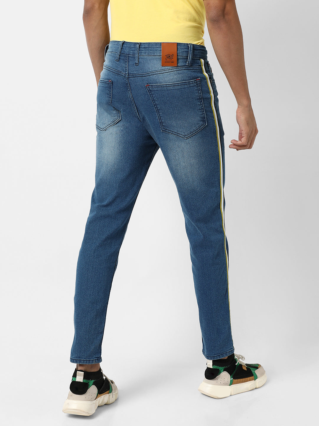 Contrast Side-Striped Denim Jeans