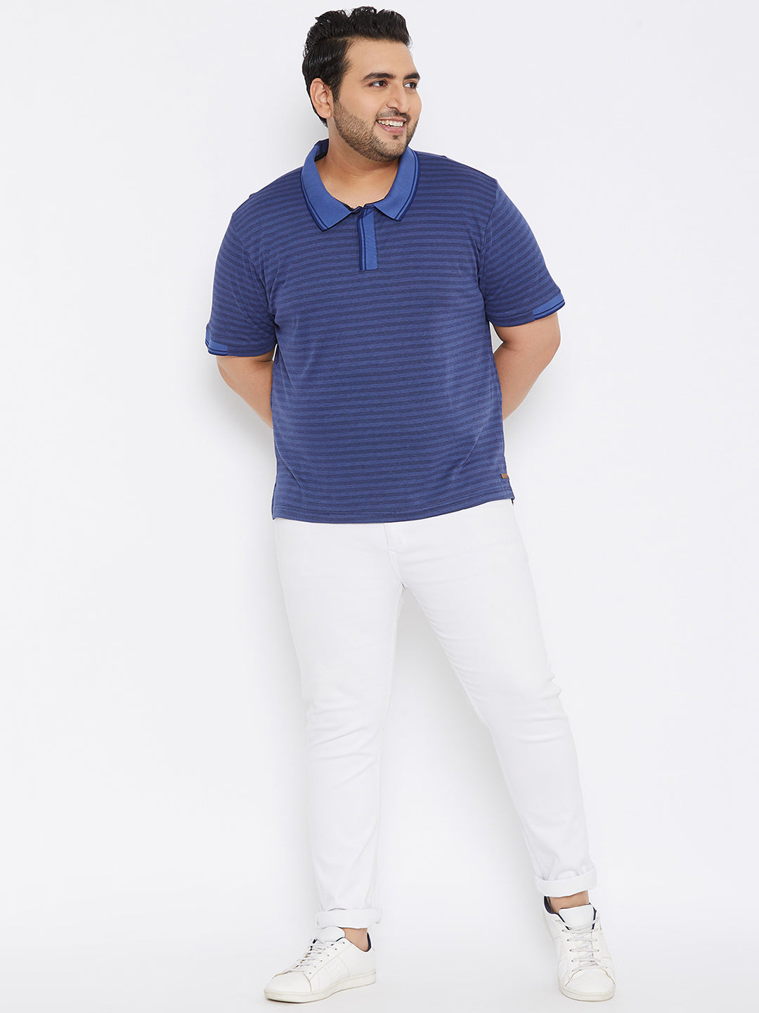 MEN STYLISH STRIPED HALF SLEEVE CASUAL T-SHIRT