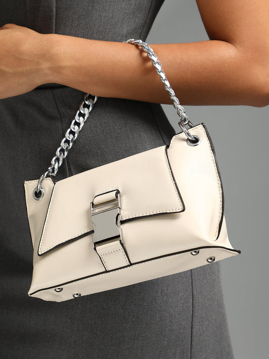 The Indus-Slouch Hand Bag - Cream White