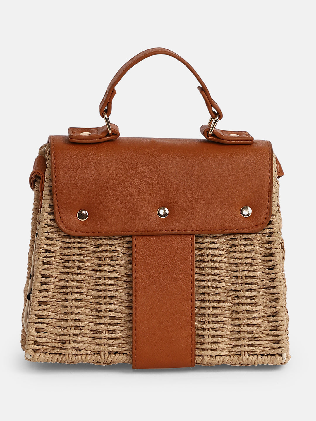 The Riviera-Straw Hand Bag - Chocolate Brown