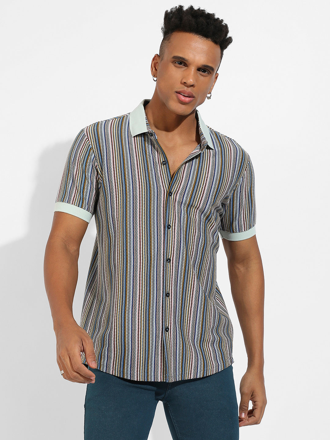 Contrast Knitted Shirt