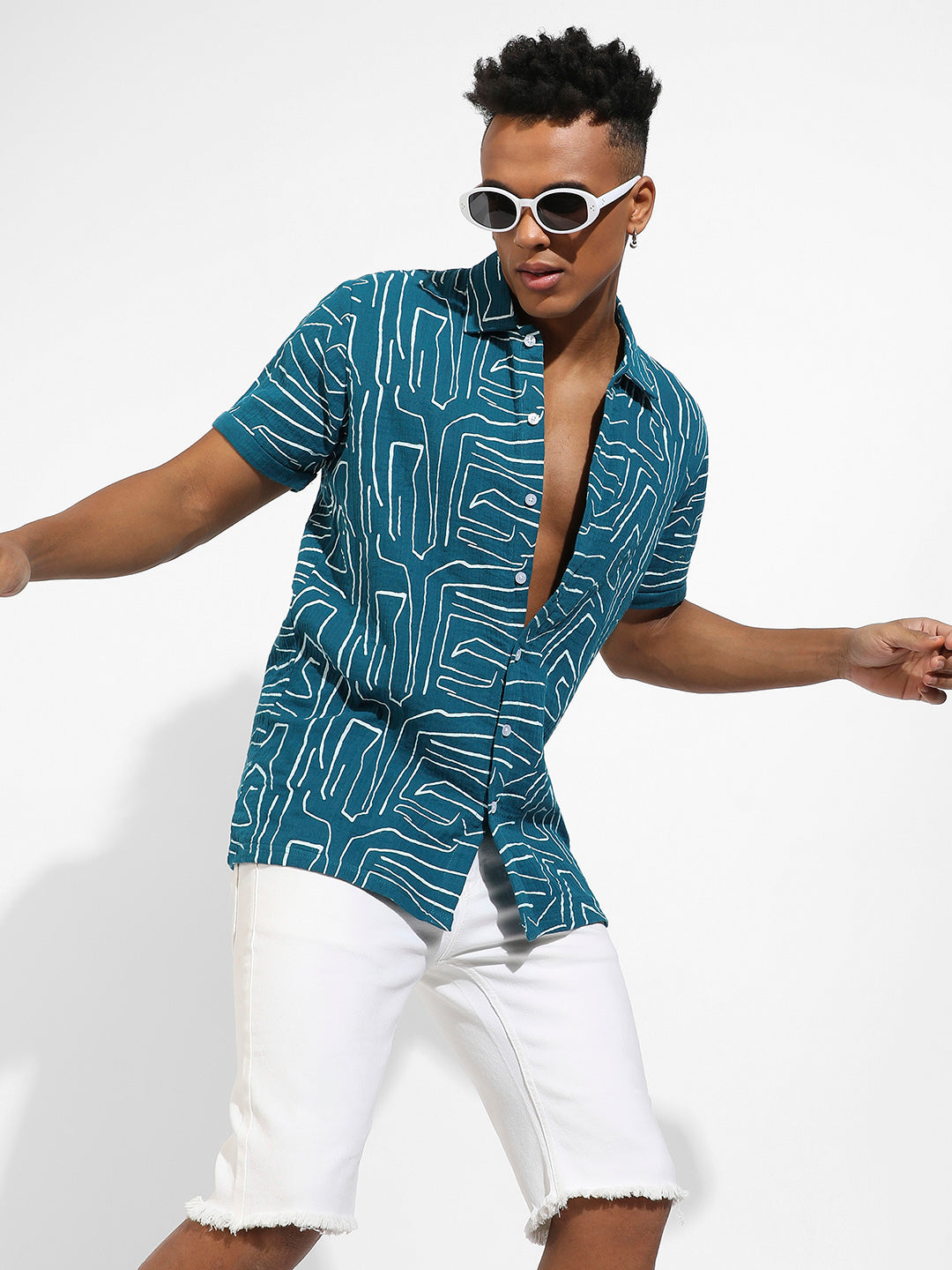 Abstract Lines Print Shirt