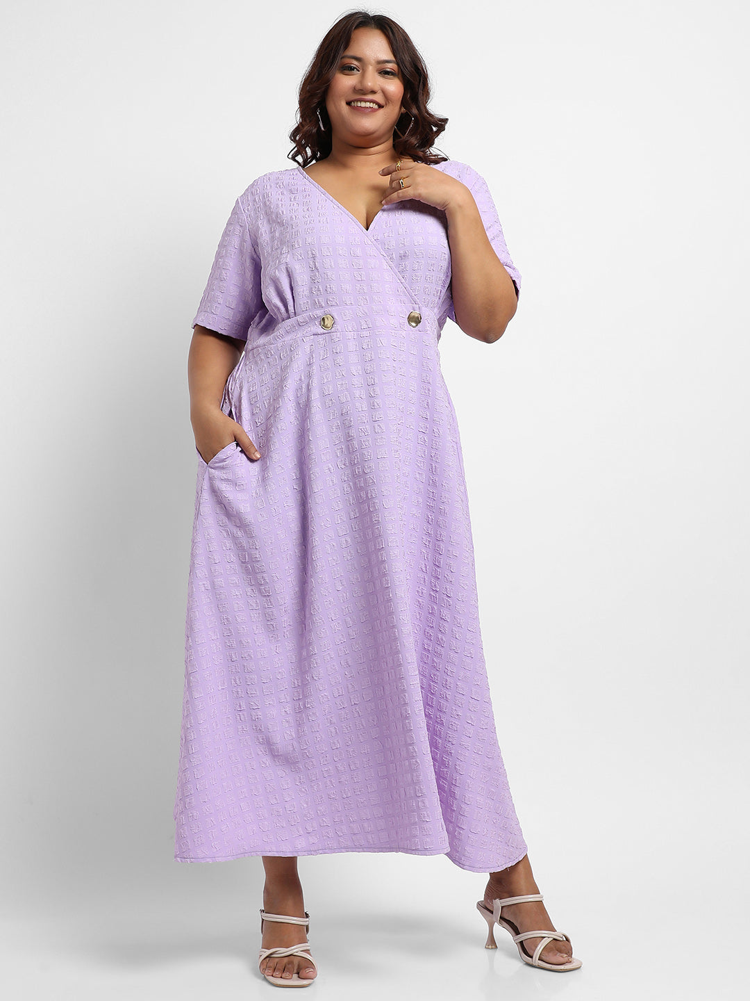 Lavender Wrapped Neck Dress