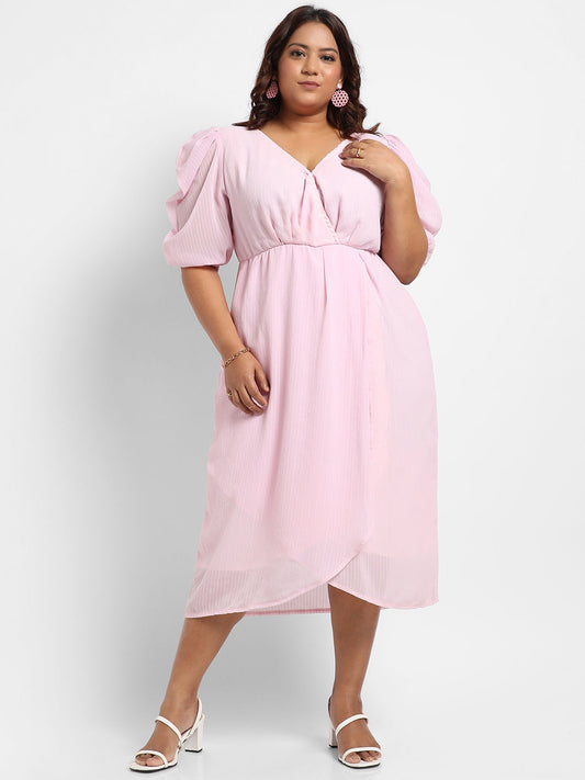 Baby Pink Petal Hem Dress