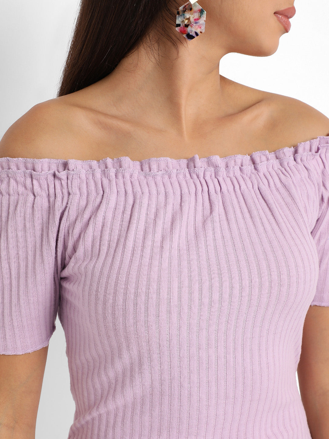 Women's Lilac Ribbed Dress