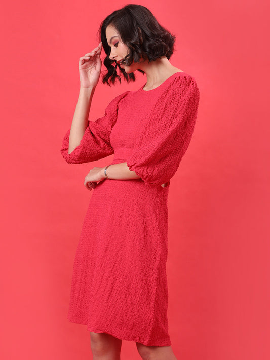 Solid Dress With Open Back Detail