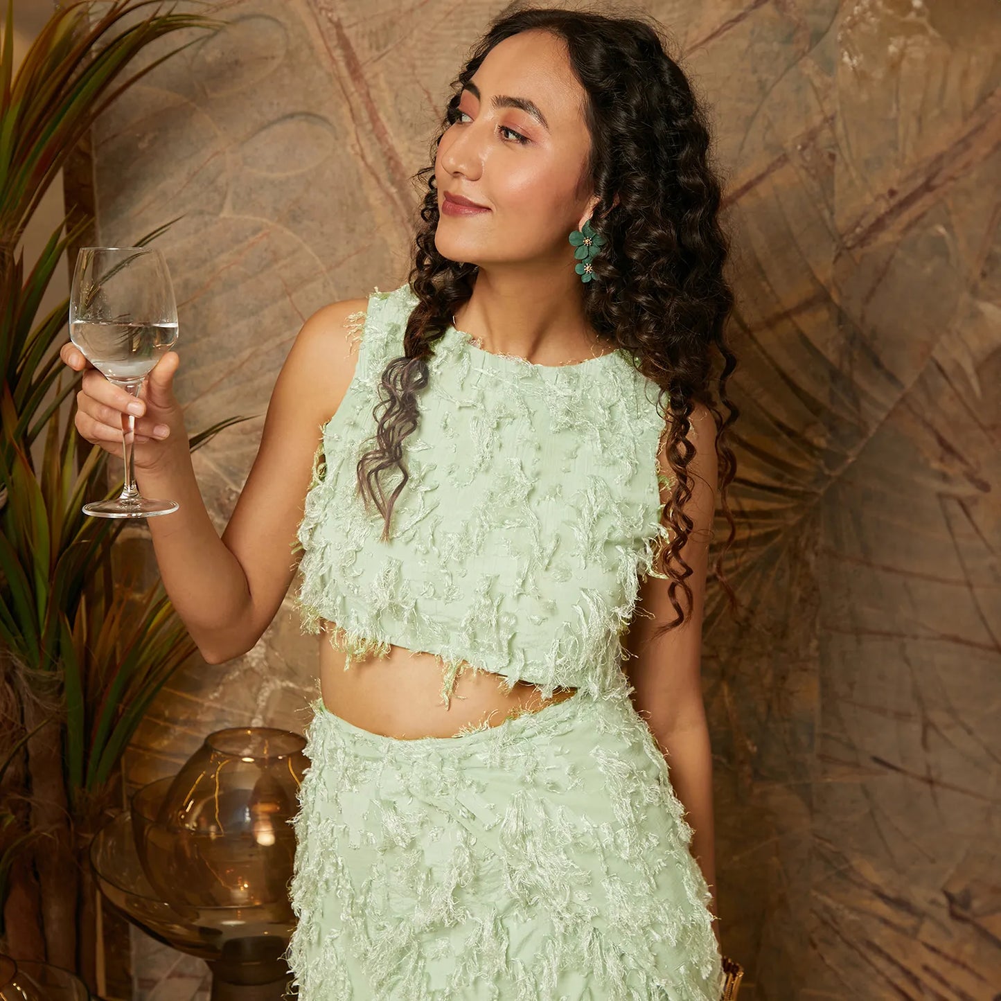 Sage Green Tassel Crop Co-Ords