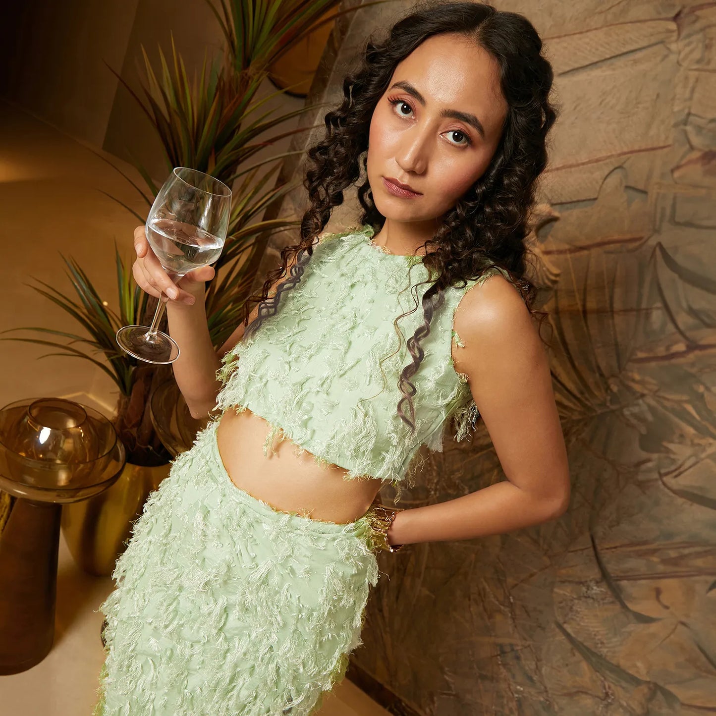 Sage Green Tassel Crop Co-Ords