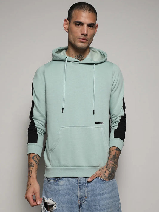 Pullover Hoodie With Contrast Back