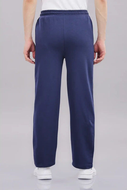 Men's Solid Cotton Rich French Terry Baggy Track Pant