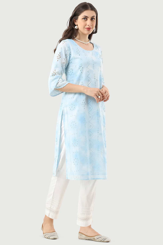 White Viscose Twill Palazzo with Regular Fit