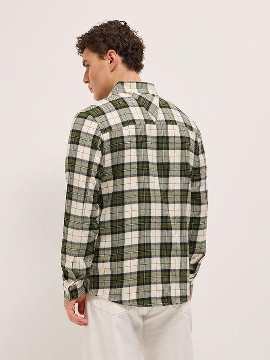 Multi-Color Tartan Checked Flannel Shacket with Zipper Closure