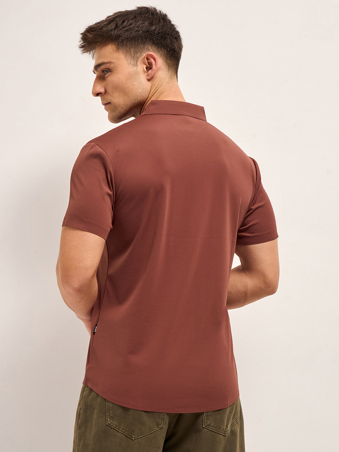 Brick Red Water Repellent with Seamless Edges High Performance Shirt
