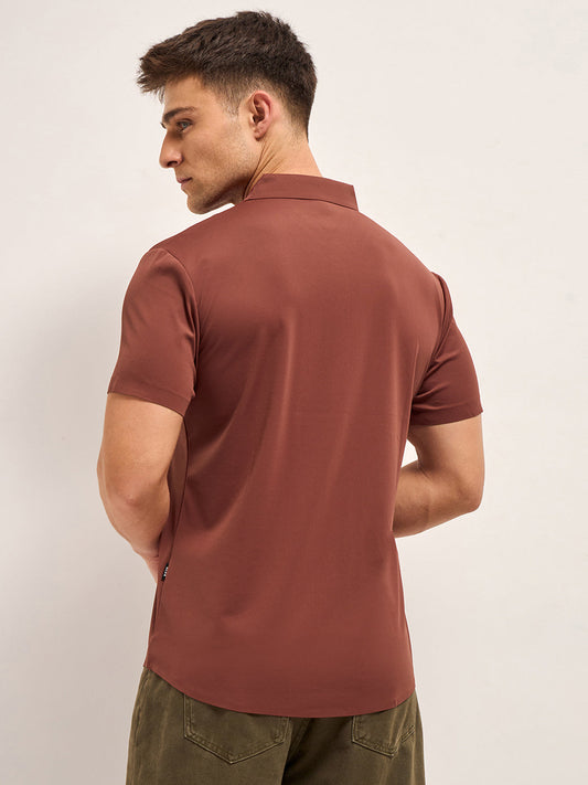 Brick Red Water Repellent with Seamless Edges High Performance Shirt