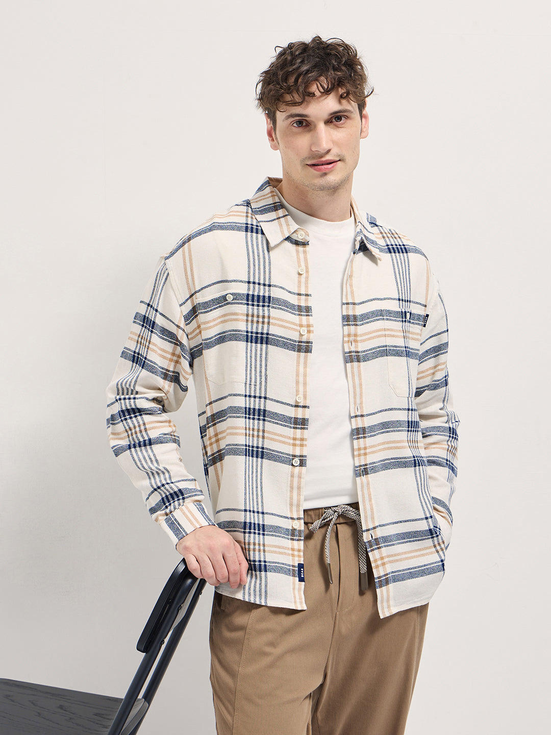 Multi-Color Checkered Relax Fit Overshirt