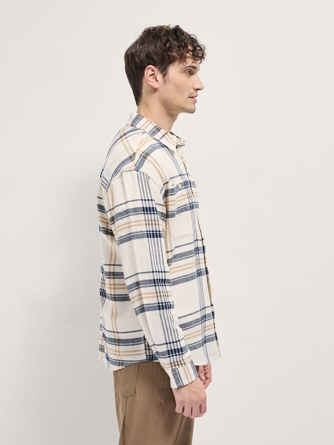 Multi-Color Checkered Relax Fit Overshirt