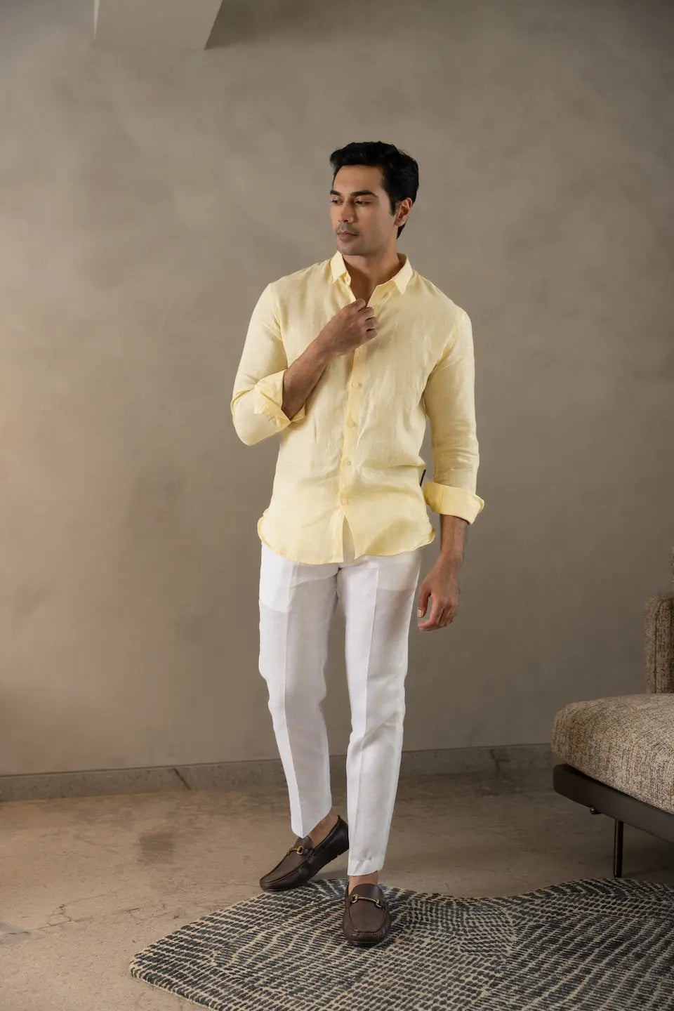 Men's Linen Soft Touch Butter Crème Shirt Vellure