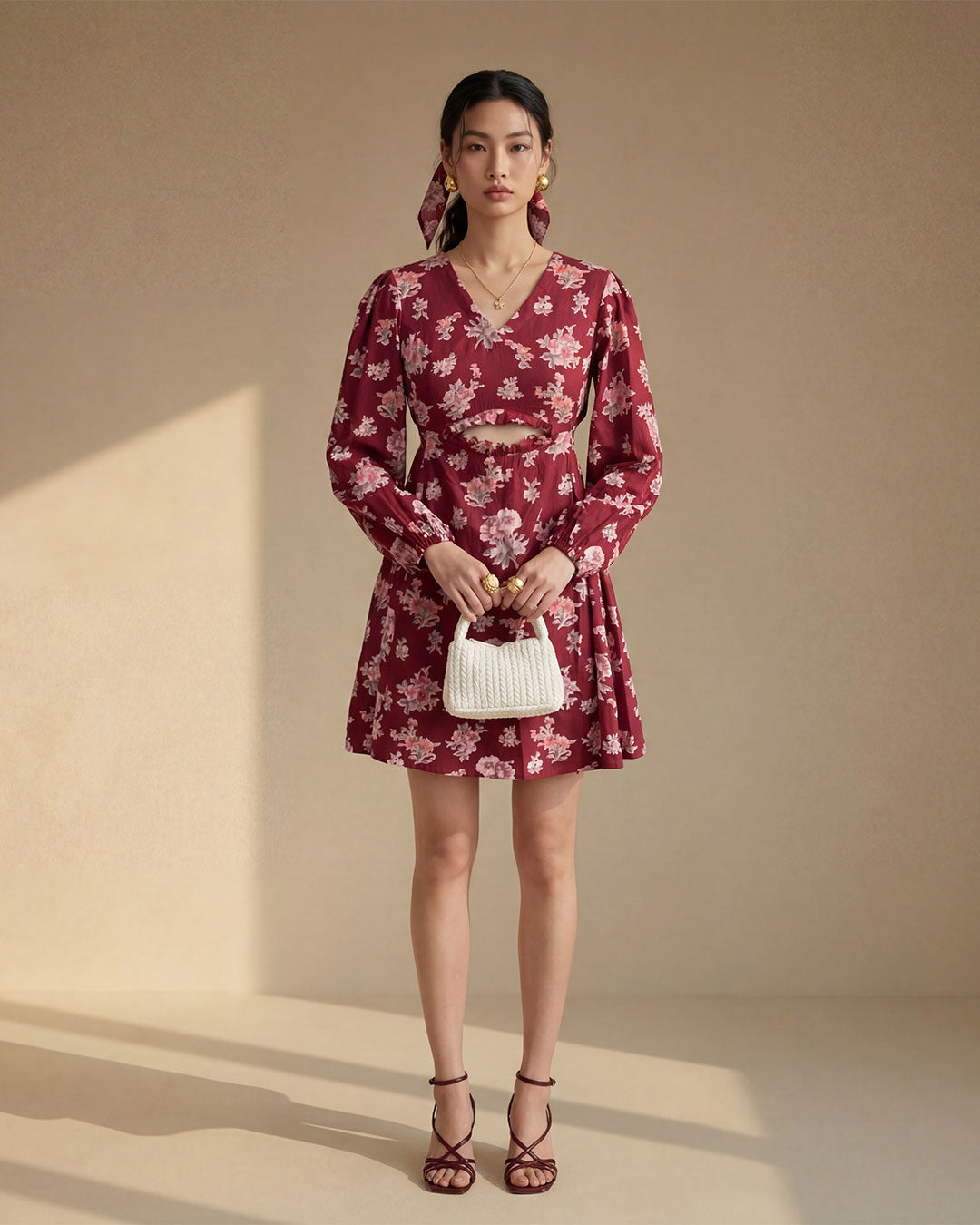Red Printed Cotton Dress