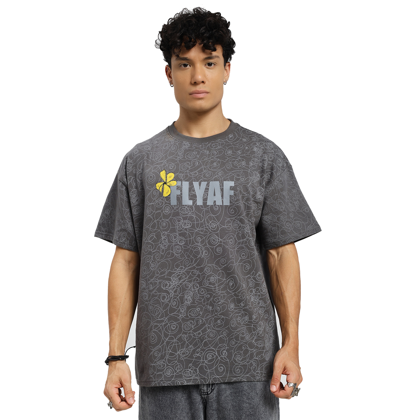 Soul Art Printed Grey T-Shirt
