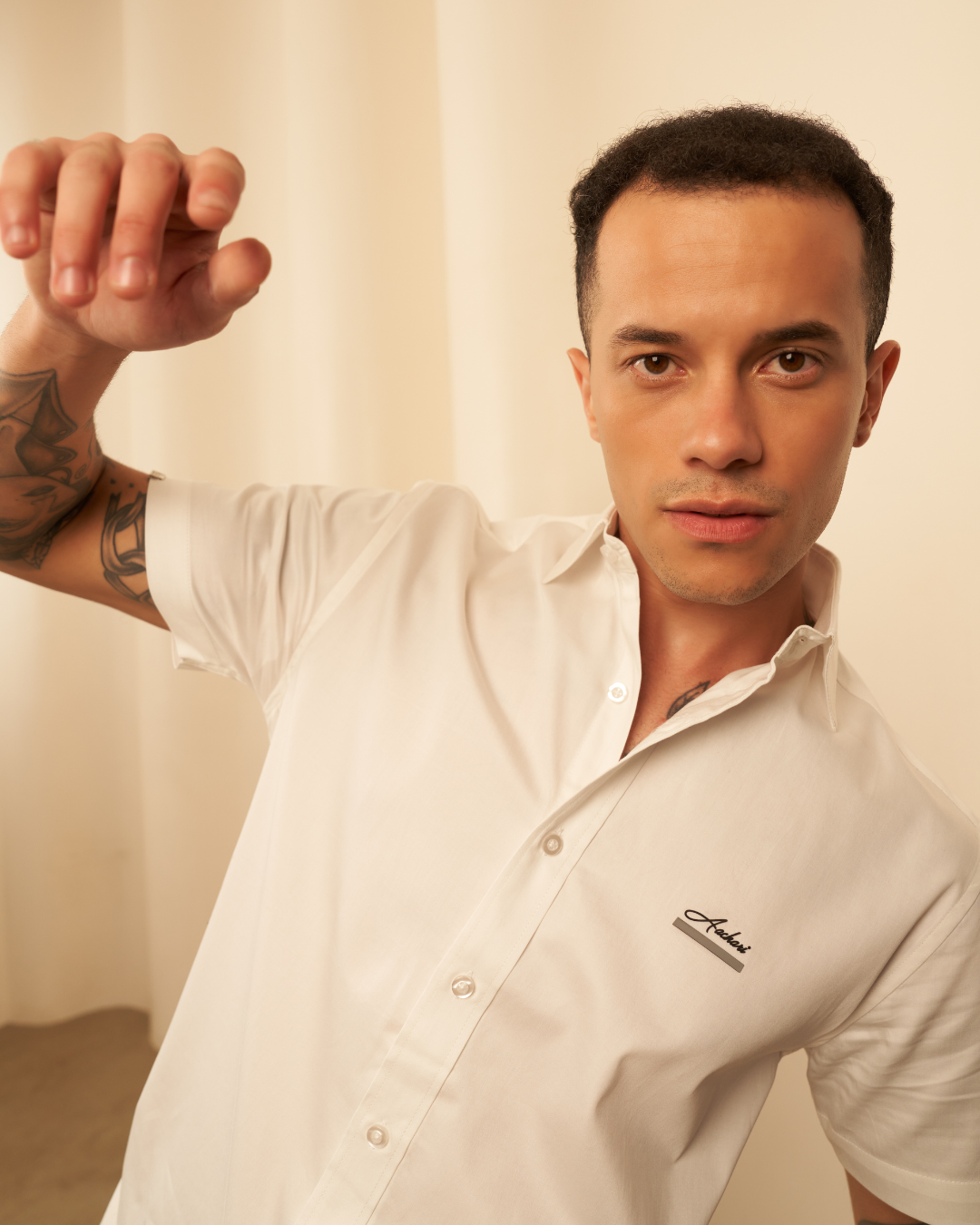 White Half sleeve Aachari