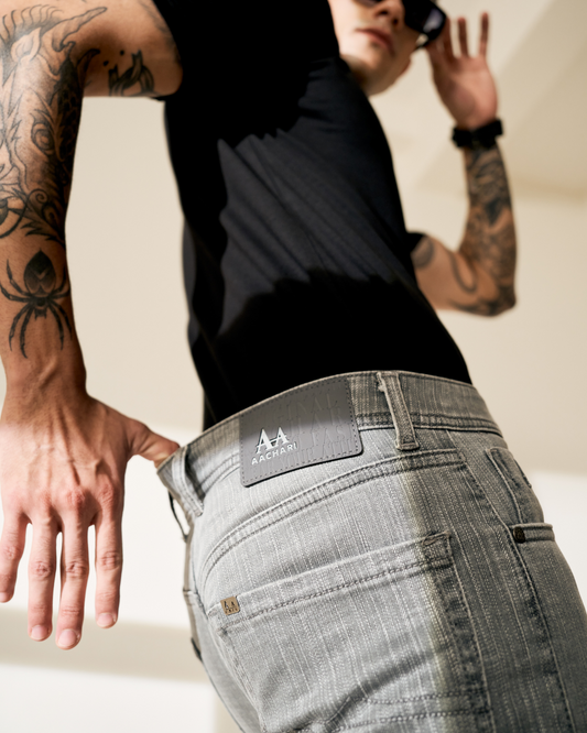 Grey Denim Slim Fit Aachari
