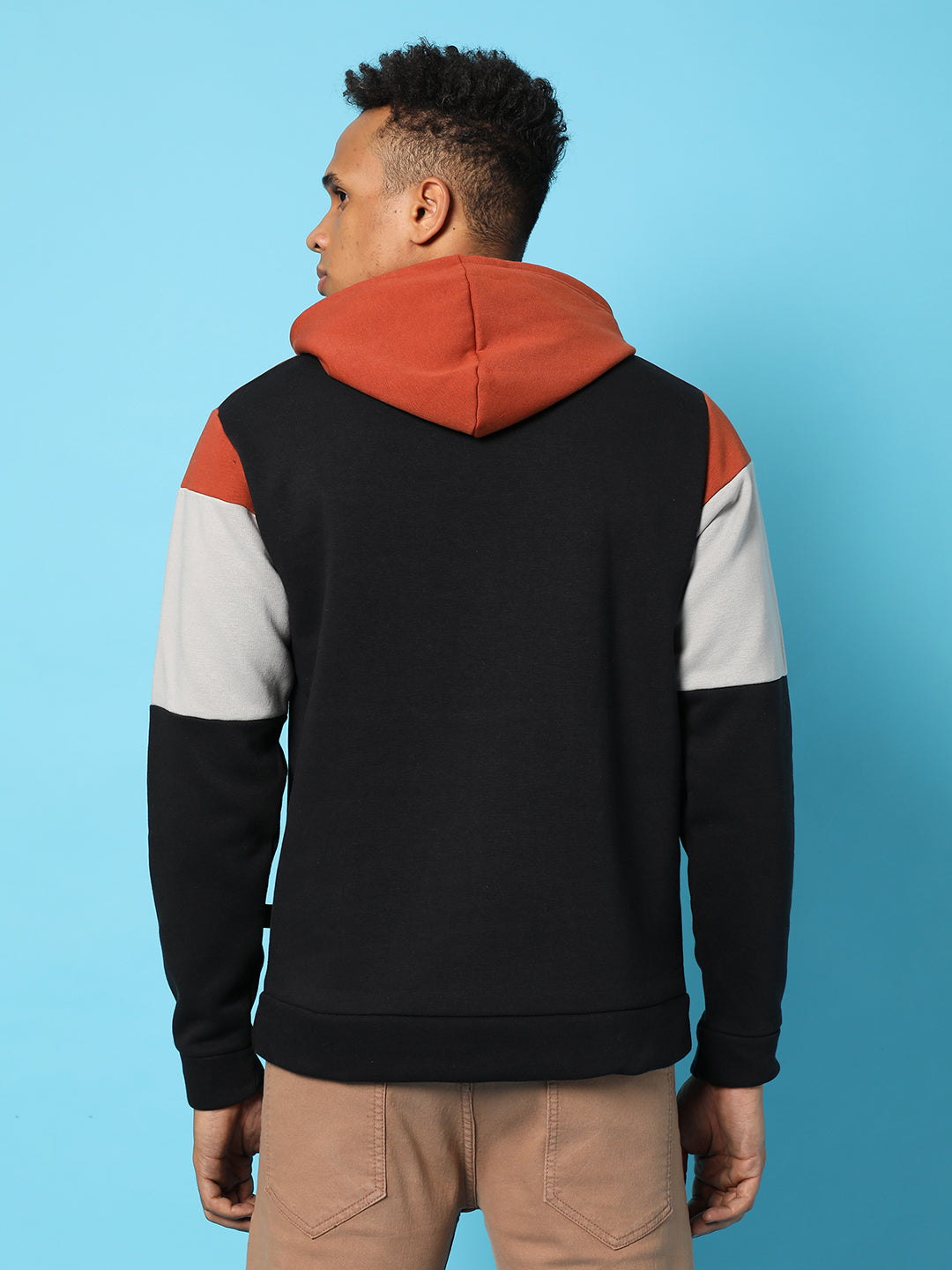 Colourblocked Hoodie With Kangaroo Pocket